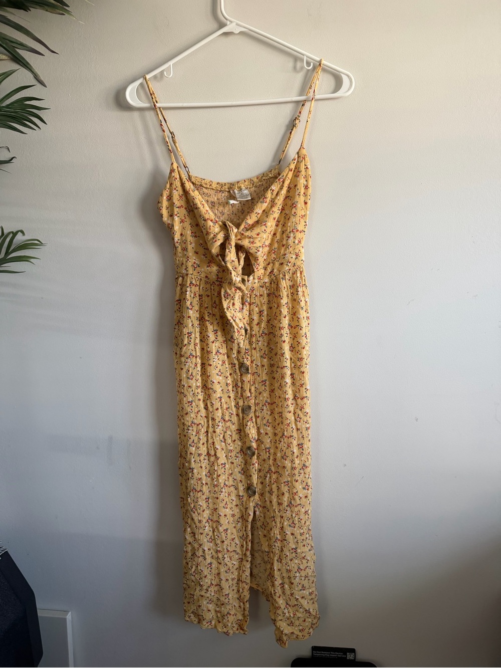 Mimi Chica Yellow Floral Tie-Front Romper